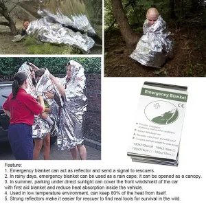1 to 15 Pieces Emergency Thermal Foil Rescue Blanket Set