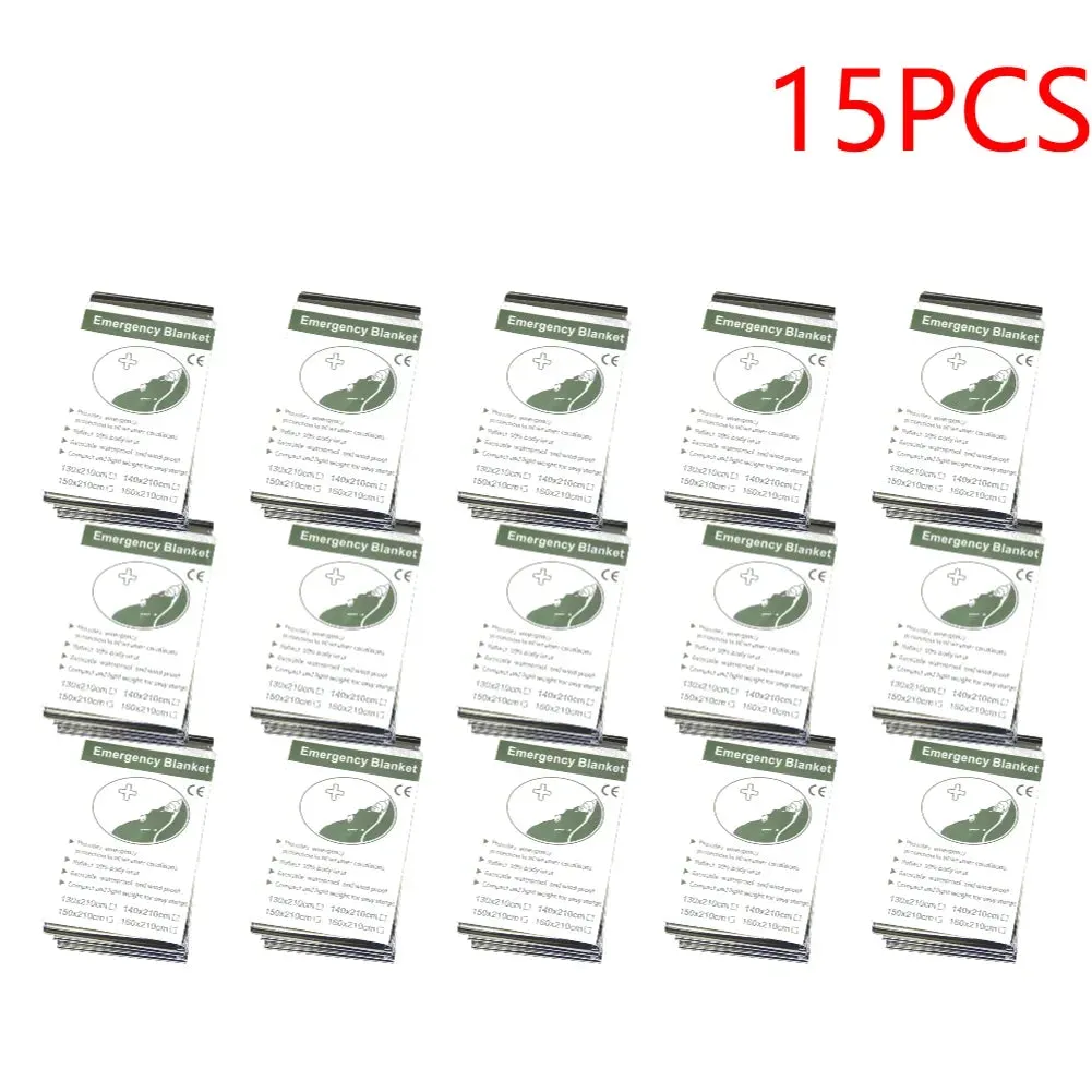 1 to 15 Pieces Emergency Thermal Foil Rescue Blanket Set