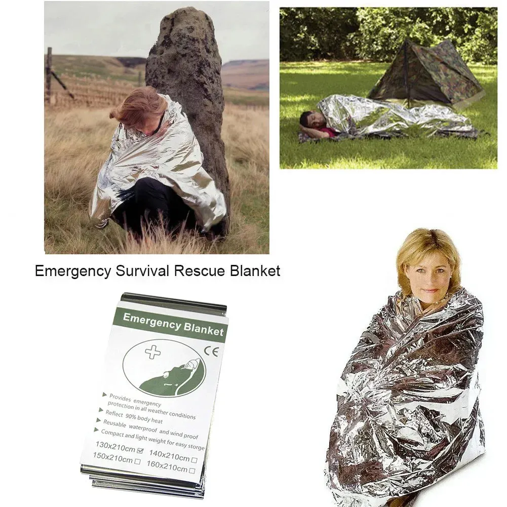 1 to 15 Pieces Emergency Thermal Foil Rescue Blanket Set