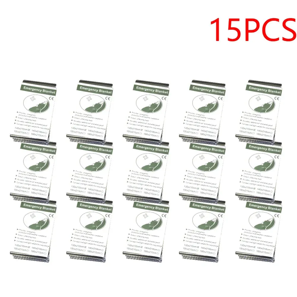 1 to 15 Pieces Emergency Thermal Foil Rescue Blanket Set