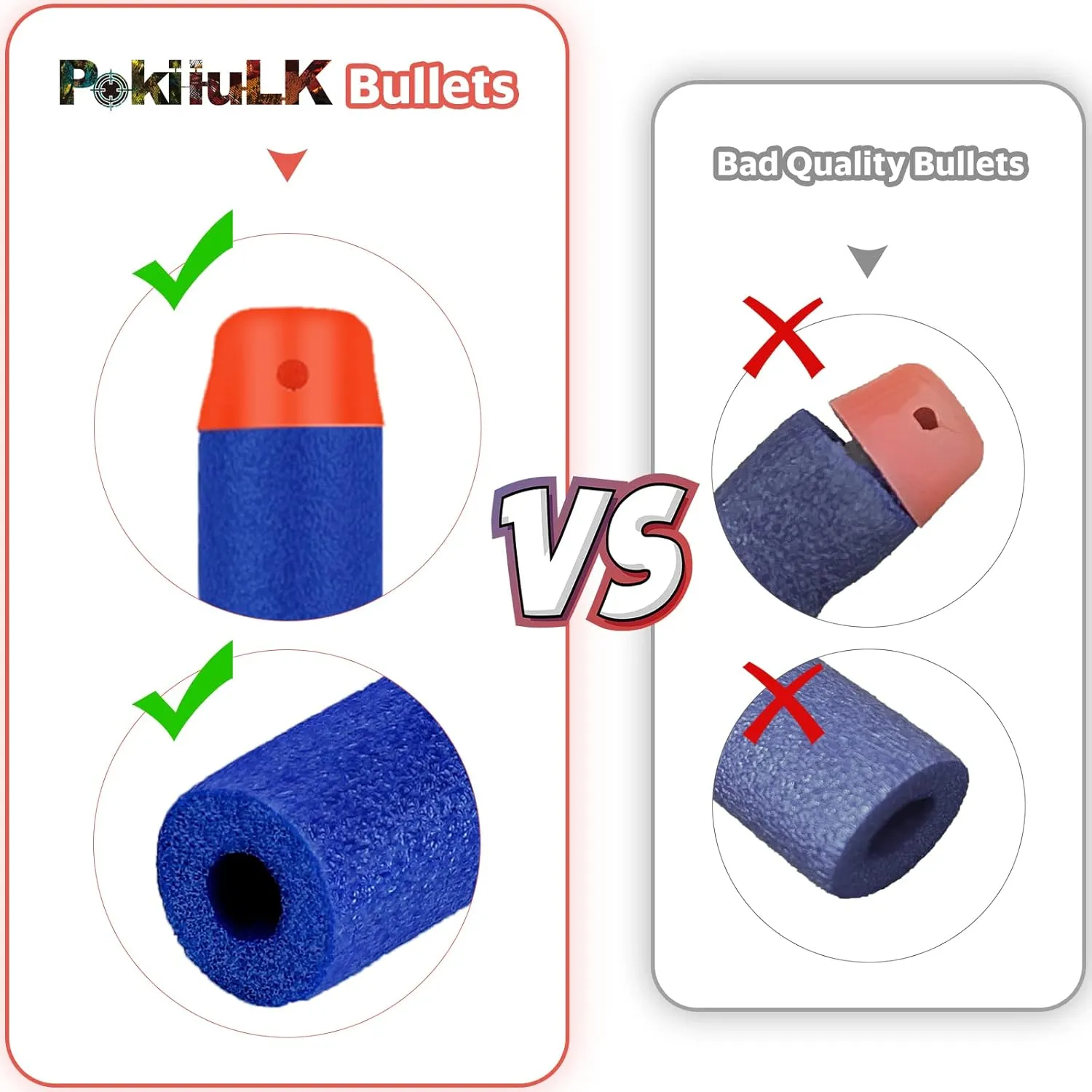 1000PCS Bullets Refill Darts Fit for Nerf N-Strike Elite Series Bulk Bullets Compatible for Nerf Party with Portable Shooting Practice Target Mesh Bag