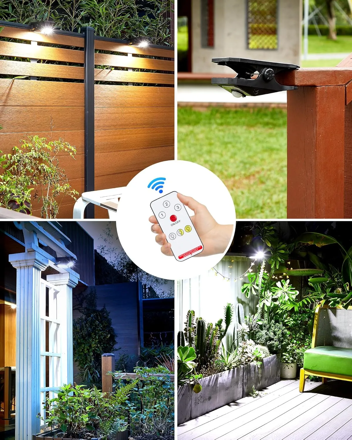 118LEDs Solar Motion Sensor Lights Outdoor, 2 Pack Clip on Solar Lights Outdoor Waterproof, High Bright Solar Powered Security Lights for Outside Fence Chain Link Camping