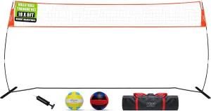 12FT/18FT Portable Volleyball Training Net for Hitting or Serving Drills, Outdoor & Indoor Freestanding Practice Net With Height Adjustable, Carry Bag