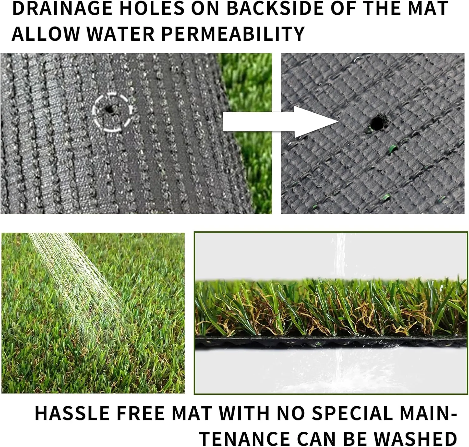 1.2inch Realistic Fake Grass Rug with Drainage 4FTX13FT Indoor Outdoor Garden Artificial Lawn Mat Synthetic Grass Carpet Mat for Dogs, Balcony, Patio, Backyard, Customized