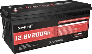 12V 200Ah LiFePO4 Lithium Battery,2560Wh Capacity,Built-in 200A BMS, 15000  Cycles,10-Year Lifespan, Ideal for RV, Solar Energy Storage,Trolling Motor and Off-Grid Camping