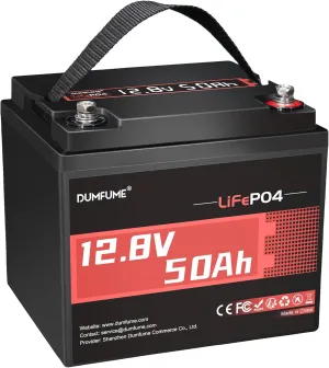 12V 50Ah LiFePO4 Battery, 50A BMS 640W Rechargeable Lithium Iron Phosphate Battery, 4000  Cycles, Low-Temp Protection,Perfect for RV, Camping, Trolling Motor, and Home Energy Storage