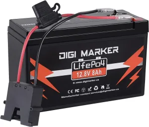 12V 8Ah Lithium LiFePO4 Battery for Power Wheels,12 Volt Rechargeable Replacement Battery for Ride On Toys, Peg Perego Toys,Fish Finder,RV, Solar