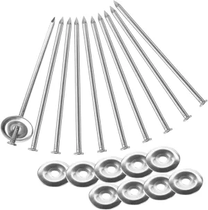 16 Sets Patio Rug Stakes 6 Inches Outdoor Stainless Steel RV Mat Stakes Rug Spikes Patio Ground Stakes for Garden Camp Rug Outside Mat Carpet Tent (16)