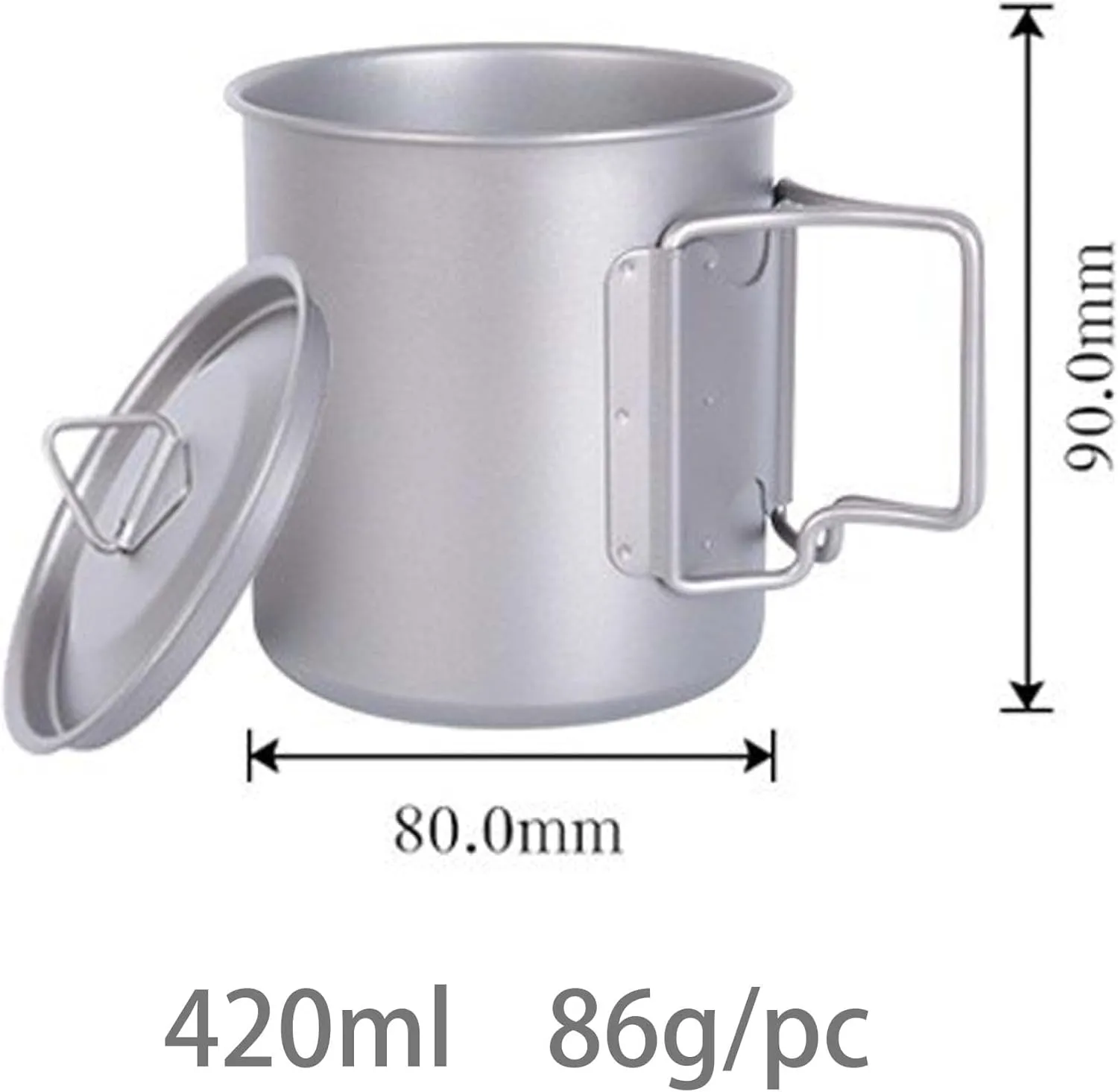 1PC Pure Titanium Outdoor Folding Water Cup Camping Coffee Cup Mug(420ml)