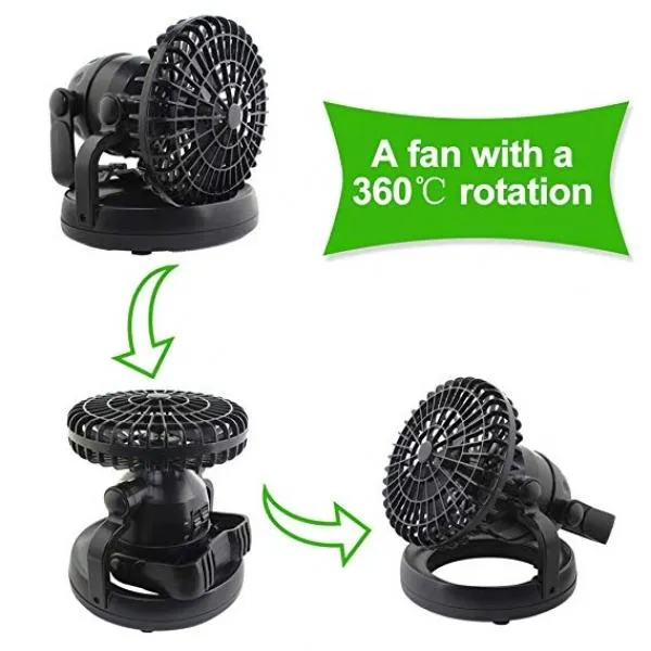2-in-1 18 LED Camping Fan Light Tent Lamp Lantern with Ceiling Cooling Fan