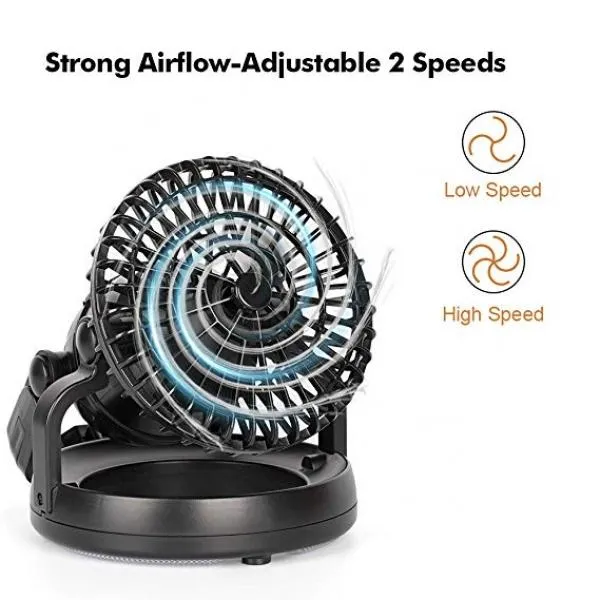2-in-1 18 LED Camping Fan Light Tent Lamp Lantern with Ceiling Cooling Fan