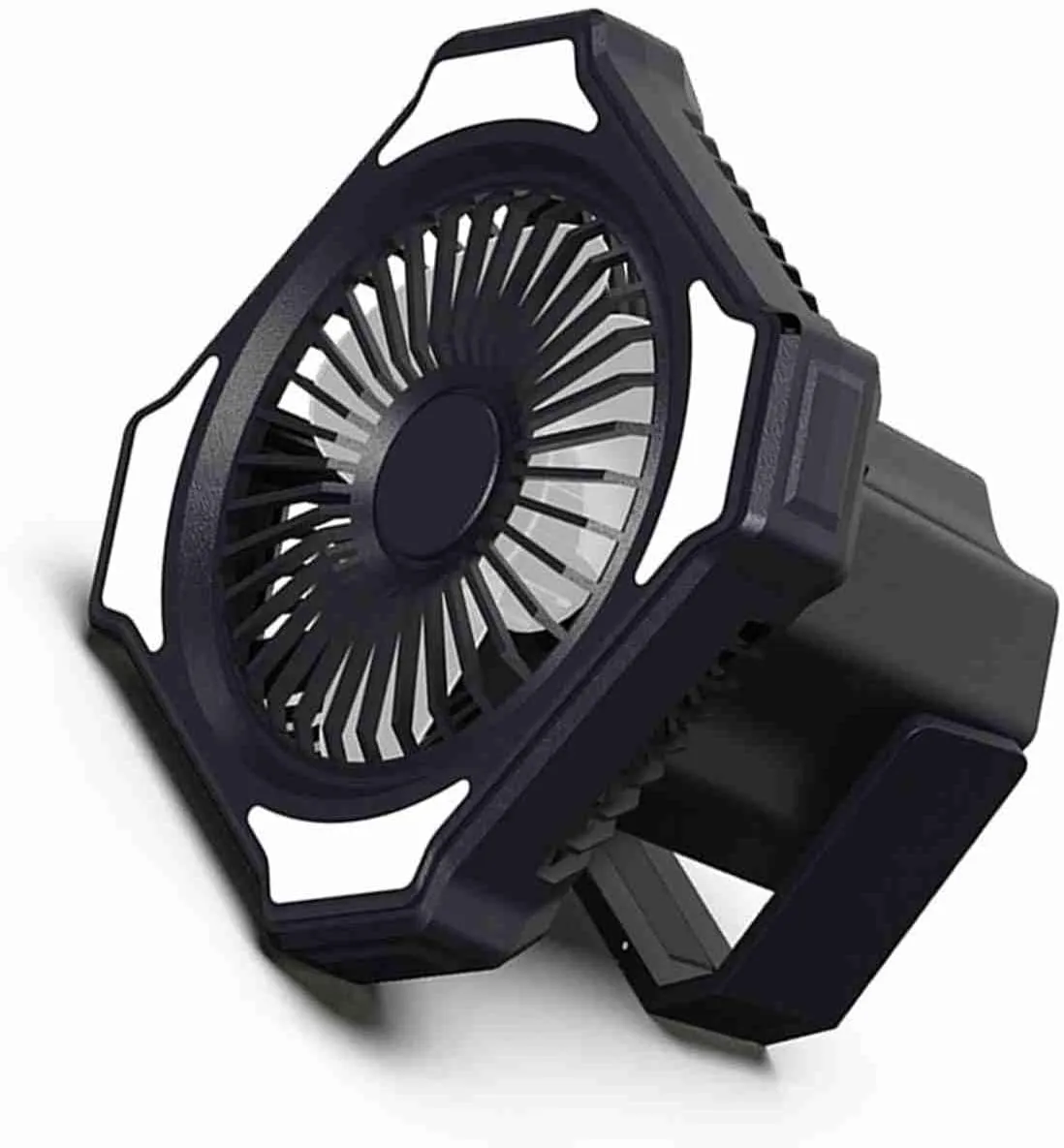 2-in-1 Outdoor Fan, Camping Lamp with 3 Wind Speeds and 3 Brightness Levels for Home Office Picnic Fishing