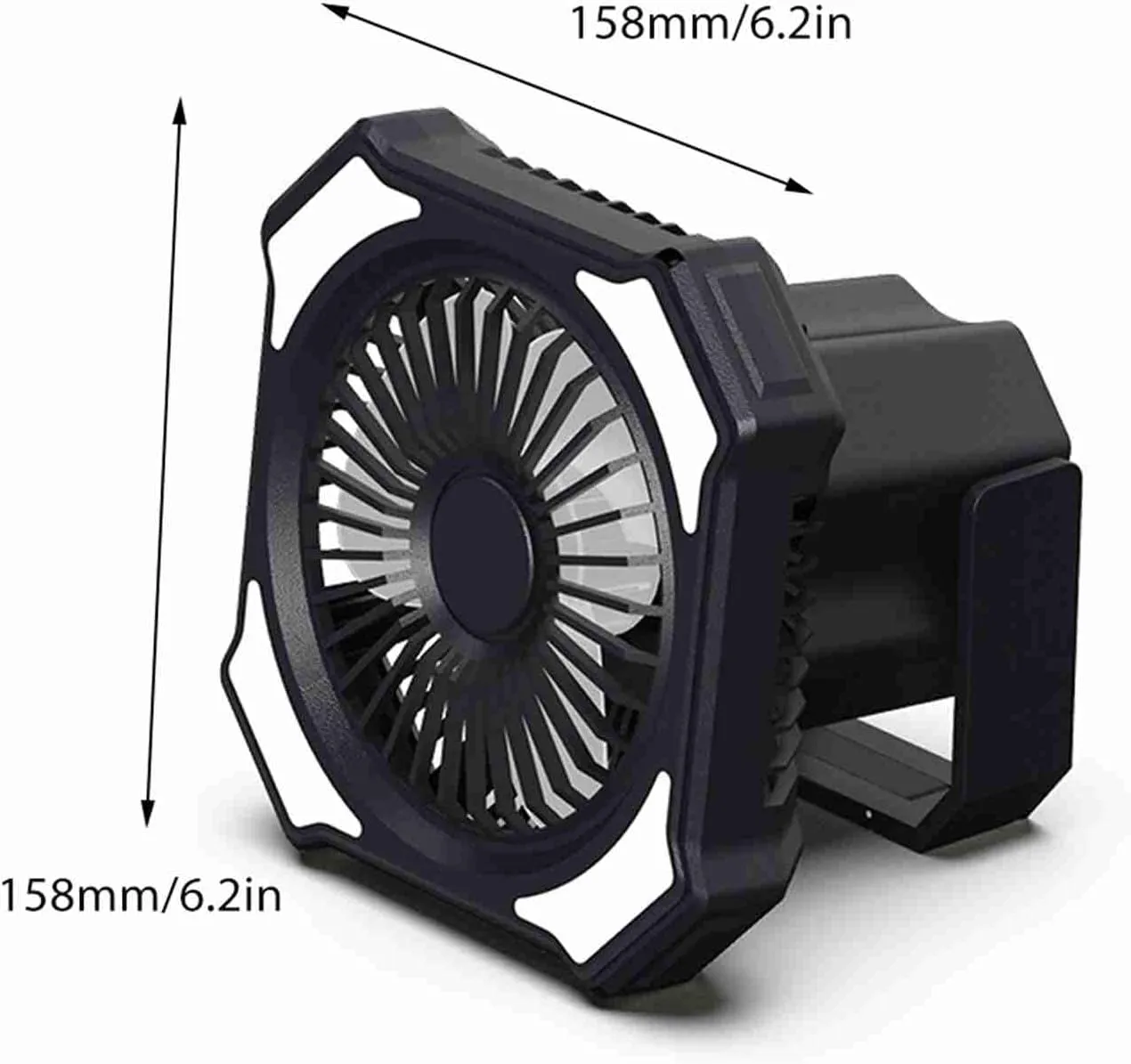 2-in-1 Outdoor Fan, Camping Lamp with 3 Wind Speeds and 3 Brightness Levels for Home Office Picnic Fishing
