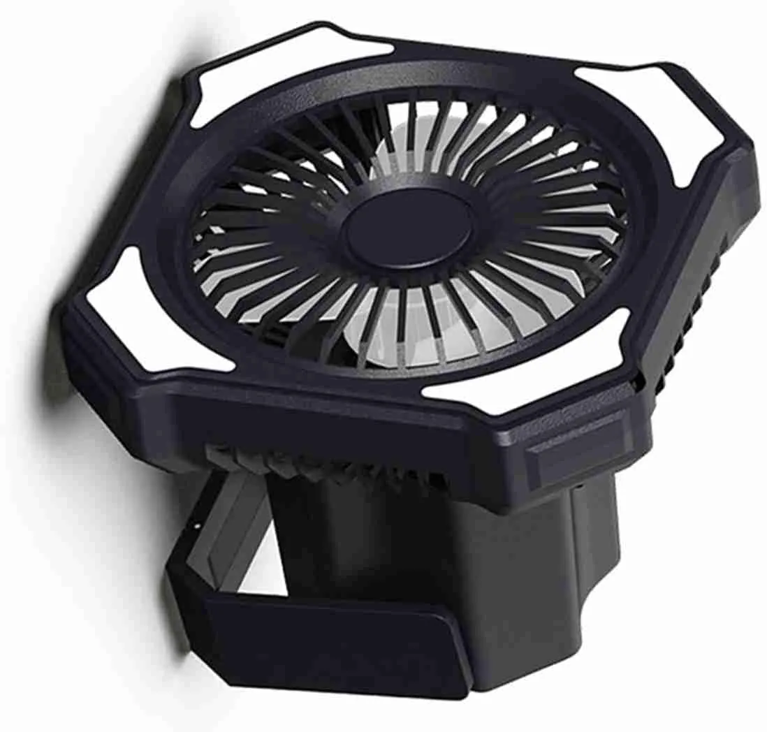 2-in-1 Outdoor Fan, Camping Lamp with 3 Wind Speeds and 3 Brightness Levels for Home Office Picnic Fishing