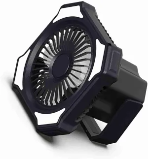 2-in-1 Outdoor Fan, Camping Lamp with 3 Wind Speeds and 3 Brightness Levels for Home Office Picnic Fishing