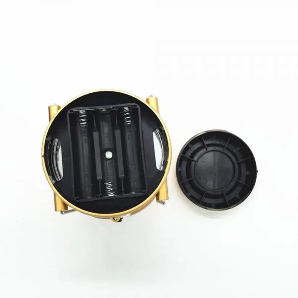 2 in1 Two Light Color Battery Powered Retractable Handheld Hanging Flame Lantern Camping Light - Golden