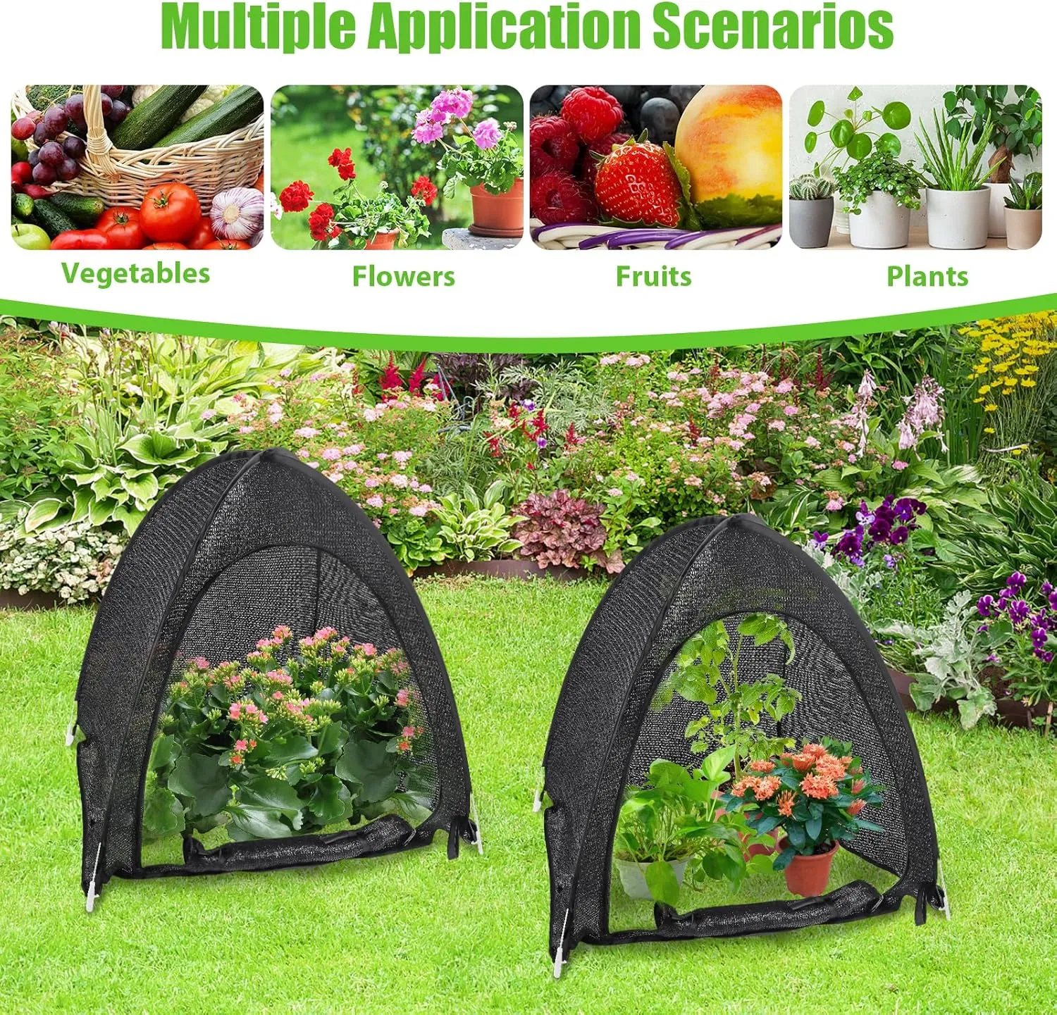 2 Pack Pop Up Plant Shade Tent, Plant Shades for Outdoor Plants, UV Resisitant 80% Sunblock Shade for Plants Sun Protection, Plant Shade Cover for Flower Potted Plants (28x28x33 Inch)