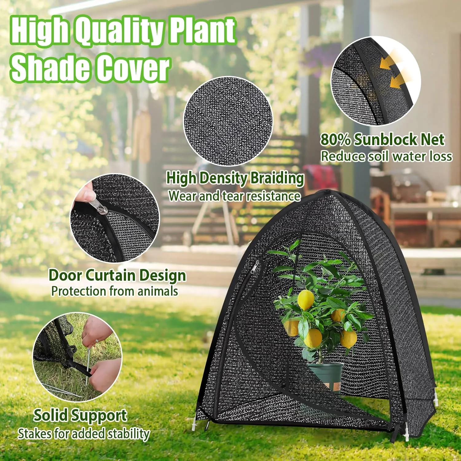 2 Pack Pop Up Plant Shade Tent, Plant Shades for Outdoor Plants, UV Resisitant 80% Sunblock Shade for Plants Sun Protection, Plant Shade Cover for Flower Potted Plants (28x28x33 Inch)