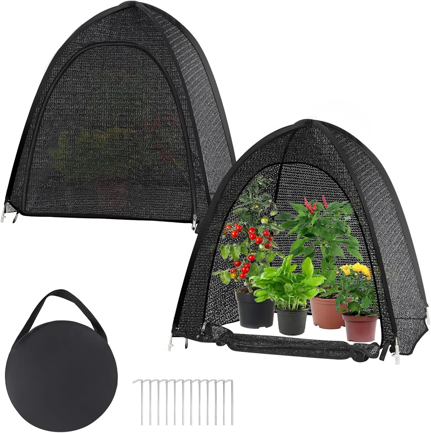 2 Pack Pop Up Plant Shade Tent, Plant Shades for Outdoor Plants, UV Resisitant 80% Sunblock Shade for Plants Sun Protection, Plant Shade Cover for Flower Potted Plants (28x28x33 Inch)
