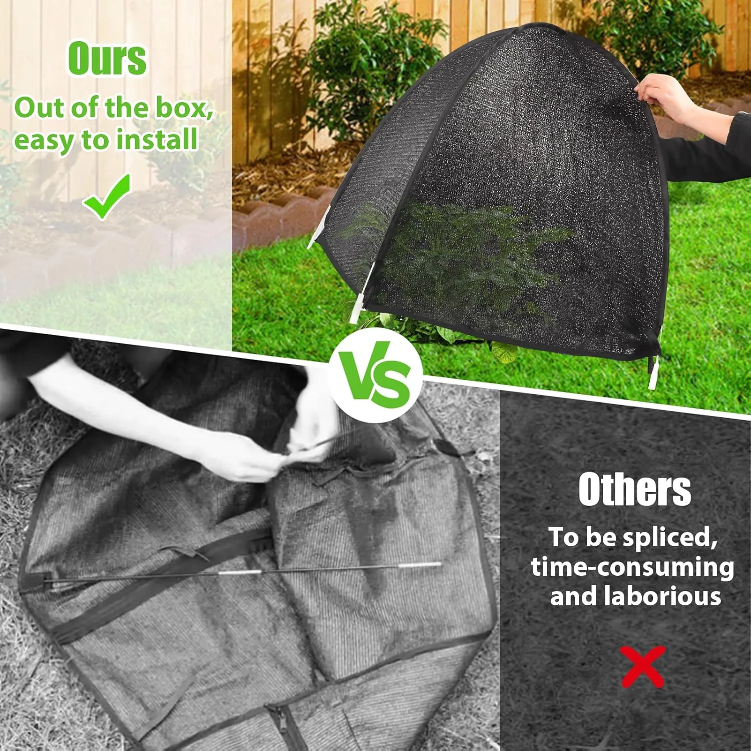 2 Pack Pop Up Plant Shade Tent, Plant Shades for Outdoor Plants, UV Resisitant 80% Sunblock Shade for Plants Sun Protection, Plant Shade Cover for Flower Potted Plants (28x28x33 Inch)