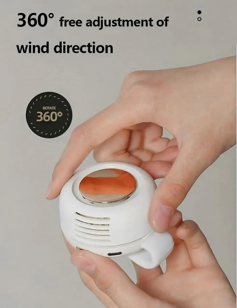 2 Pack Portable Silent Mini Bladeless Electric Fan, 2025 Mini Whirlwind Fan for Waist Clip Fan, 3 Speeds Hands-Free Neck Fan, for Outdoor & Travel & Office, Travel Accessories, Gift (White White)