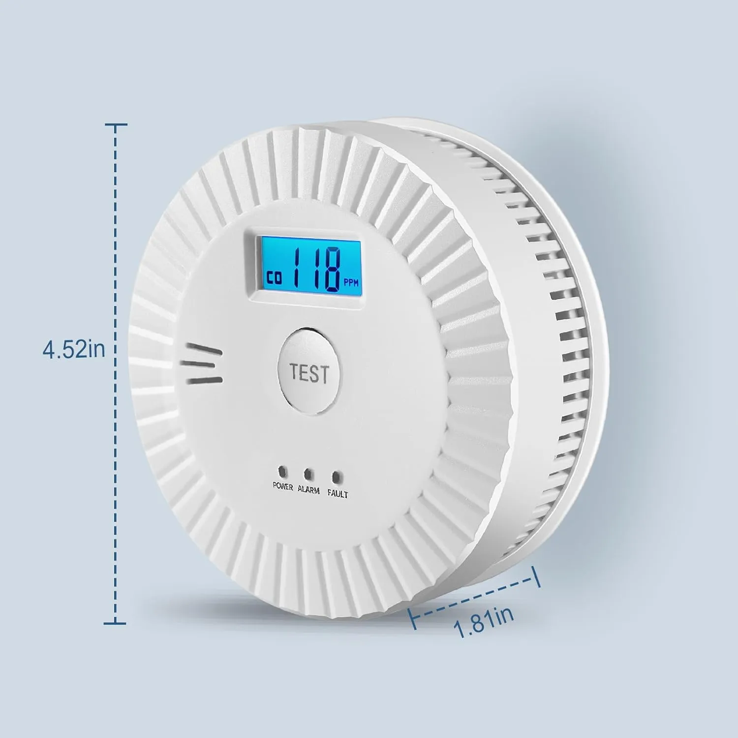 2 Packs Smoke and Carbon Monoxide Detector Powered by Battery,Smoke Detector Carbon Monoxide Detector Combo with Large LCD Display, Portable Fire Alarm Smoke Detector, OL0902U