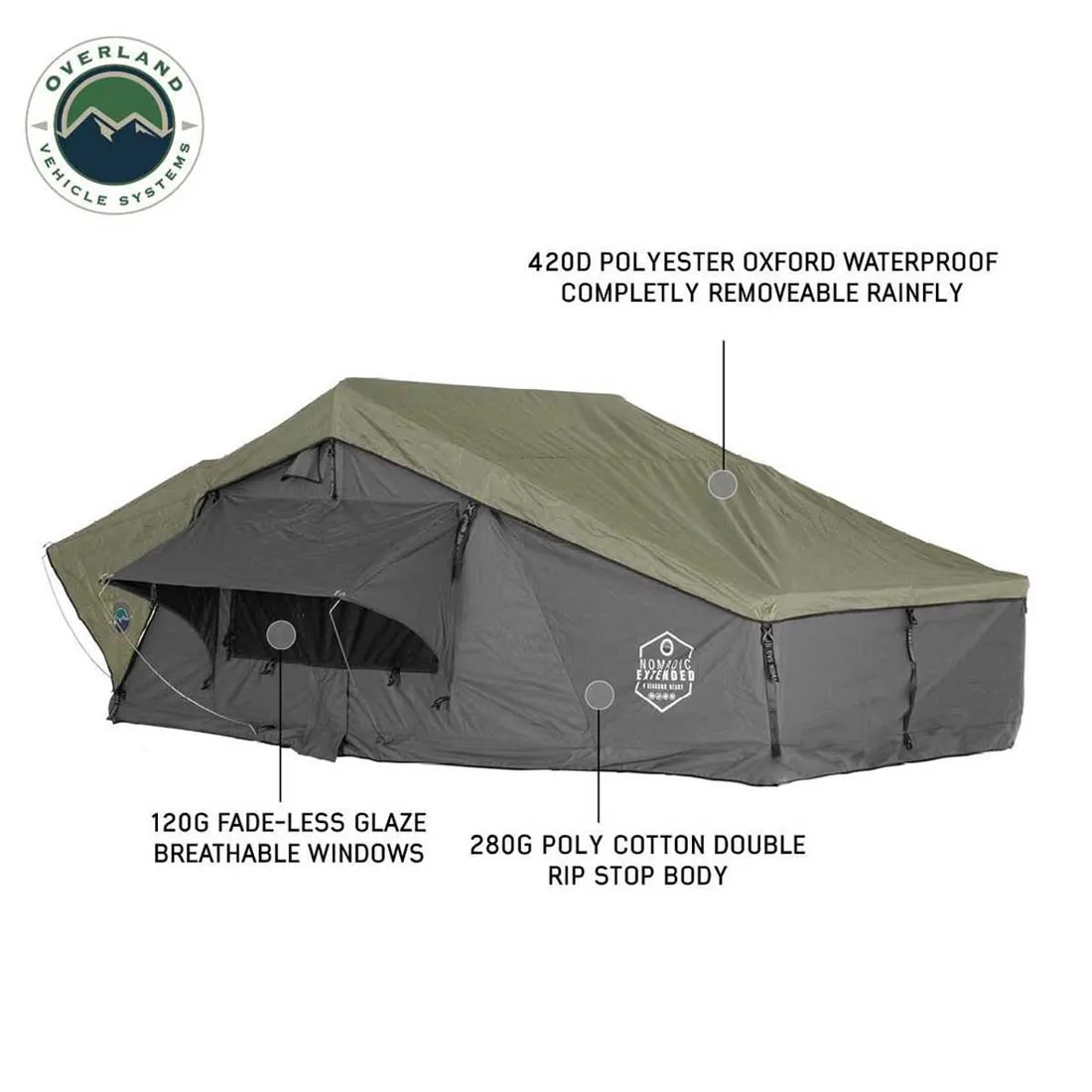 2 Roof Grey N2E Nomadic Person, & Exclusive collection Body Green Sided Soft Rainfly HD Wi-Fi-enabled Top Tent, -