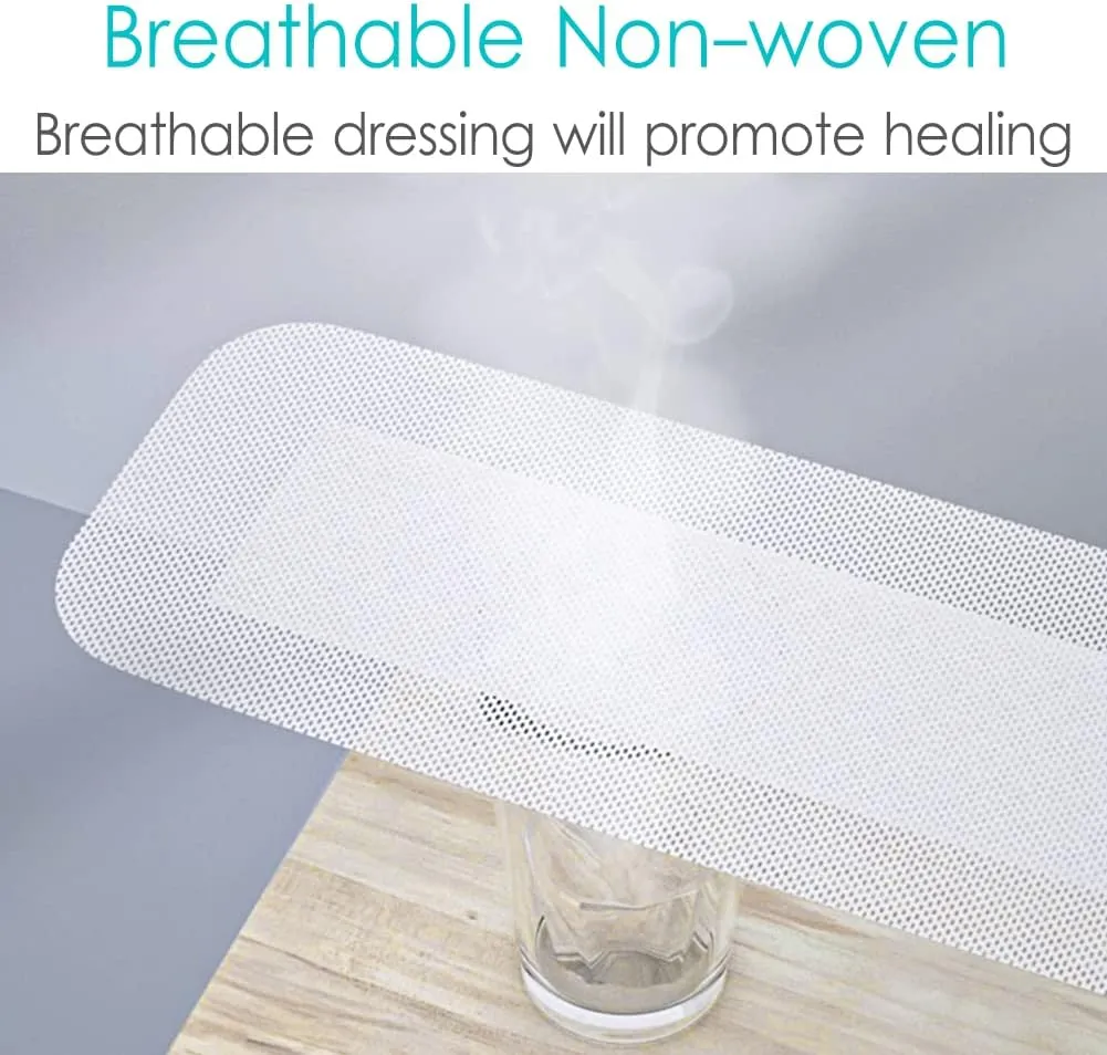 20 Pcs Breathable Knee Replacement Island Dressing | 4x12 Inch Long Post Surgery Bordered Gauze Bandage with Adhesive Border   Absorbent Dressing Pad, Hip Surgery Large Wound Incision Recovery