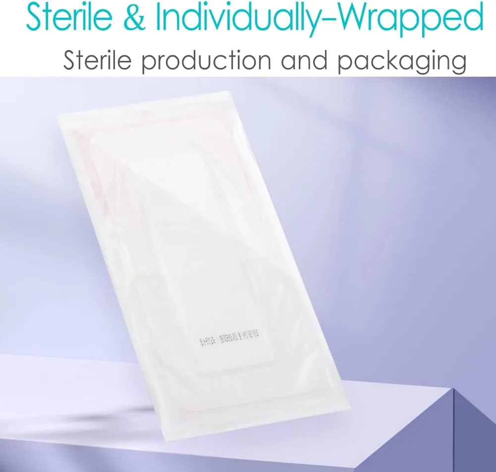 20 Pcs Breathable Knee Replacement Island Dressing | 4x12 Inch Long Post Surgery Bordered Gauze Bandage with Adhesive Border   Absorbent Dressing Pad, Hip Surgery Large Wound Incision Recovery