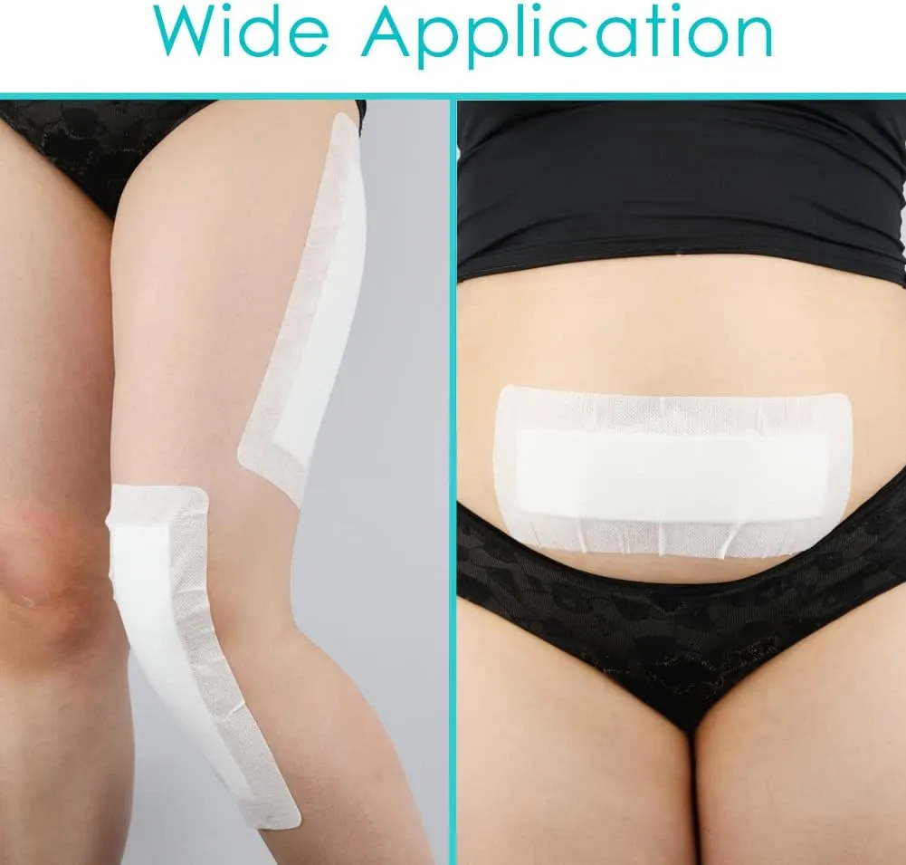 20 Pcs Breathable Knee Replacement Island Dressing | 4x12 Inch Long Post Surgery Bordered Gauze Bandage with Adhesive Border   Absorbent Dressing Pad, Hip Surgery Large Wound Incision Recovery
