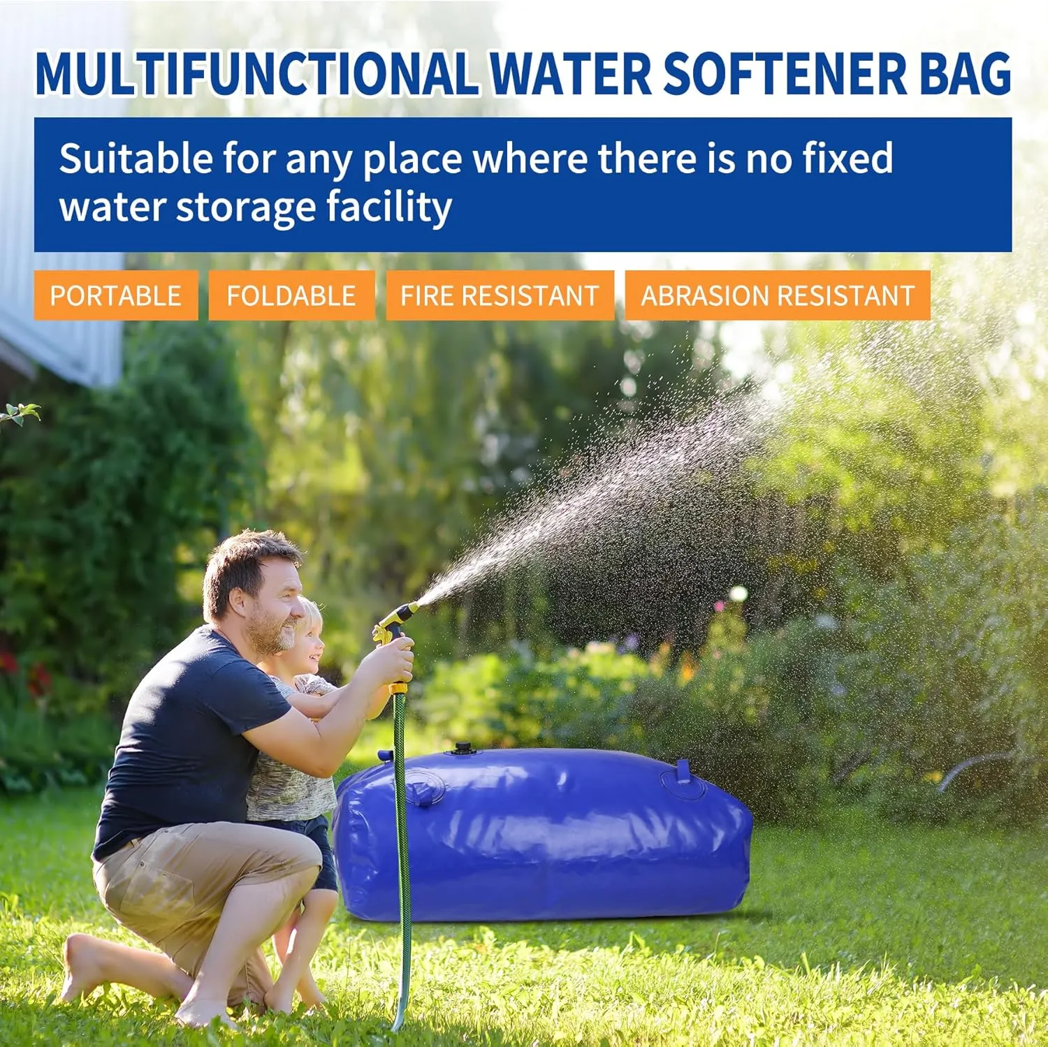 2000 L/528 gal Water Bladder Storage Containers, Foldable Portable Water Tank Large Capacity Soft Water Bag, Drought Resistance, Fire Prevention, Emergency Water