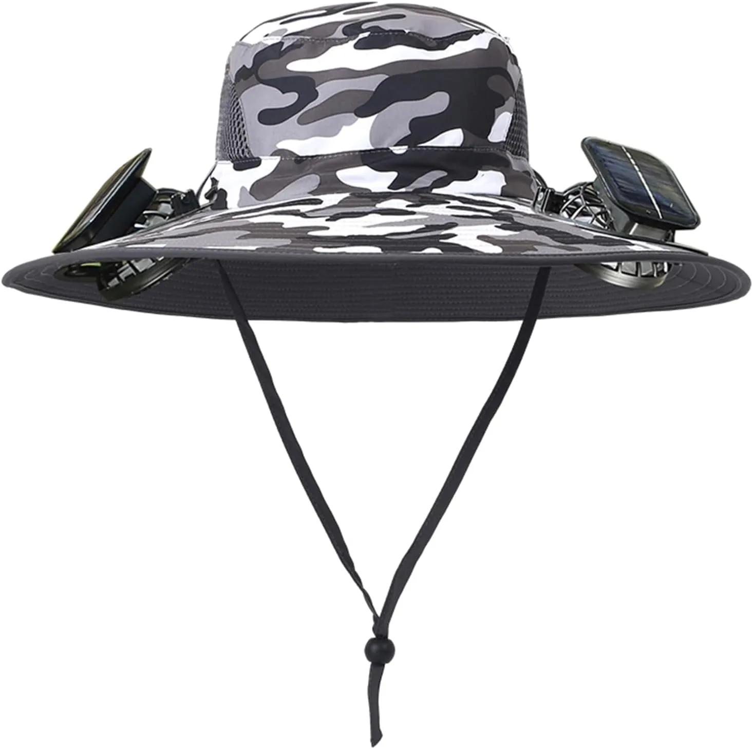 2025 New Solar Fan Hat,with 2 Solar Powered Fans,Outdoor Summer UV Hiking Camping Fishing Hat,Solar & USB Charging