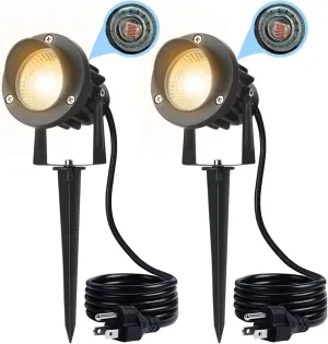 20W Dusk to Dawn Led Outdoor Light 120V 3000K 2000lm Warm White LED Spot Lights Outdoor Landscape Spotlights with Photocell Sensor IP65 Waterproof Spot Lights for Yard Flag Garden Tree, 2 Pack
