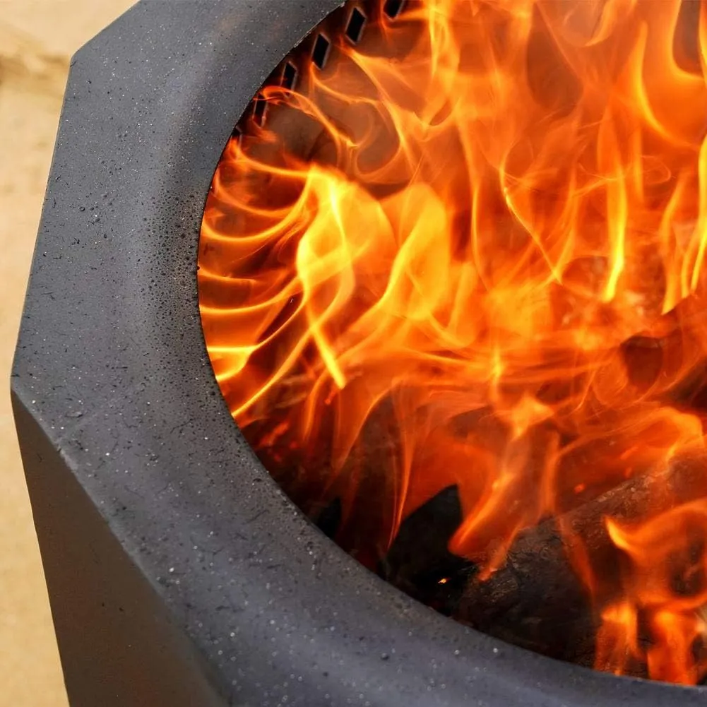 21" Smokeless Fire Pit Patented with Portable Carrying Storage Bag Outdoor Living, Low Smoke Firepit Wood Pellet Burning Spark, Outside Backyard Bonfire, Fireplace, Camping Grill Cooking on Beach - L