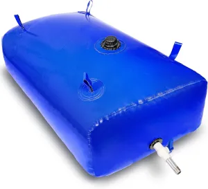 240 L/63 Gal Water Bladder Tank, Foldable Portable Water Storage Container, Emergency Water Bag for RV, Truck Bed, Fire Prevention, Drought Resistance, Blue