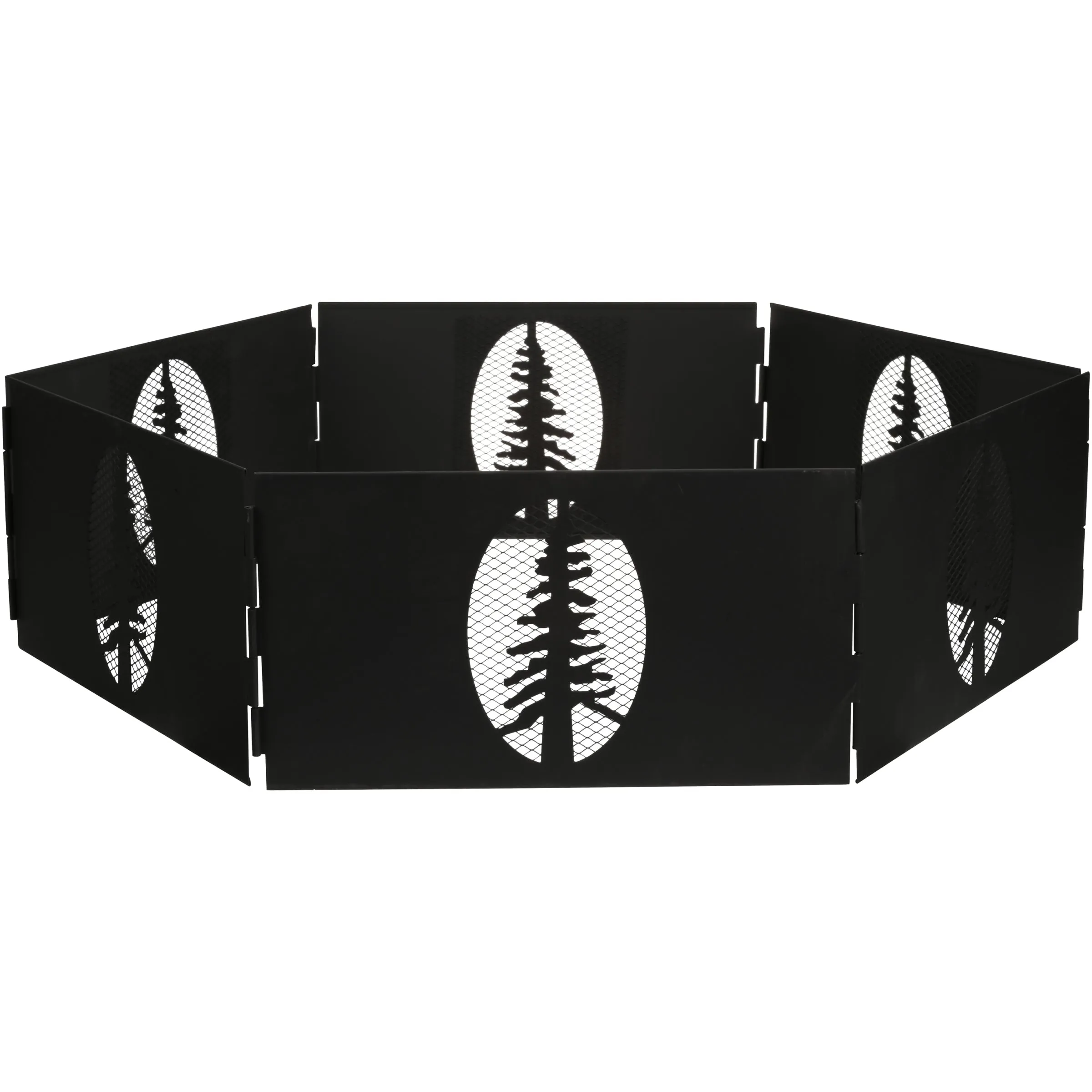 27" Portable Campfire Ring With Tree Cut Outs & Storage Bag