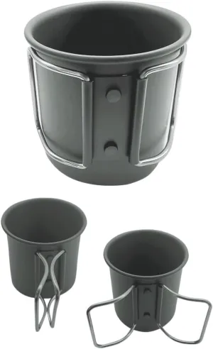 2PCS Outdoor Camping Water Cup 300ml Portable Folding Aluminum Hiking Mug(Gray)