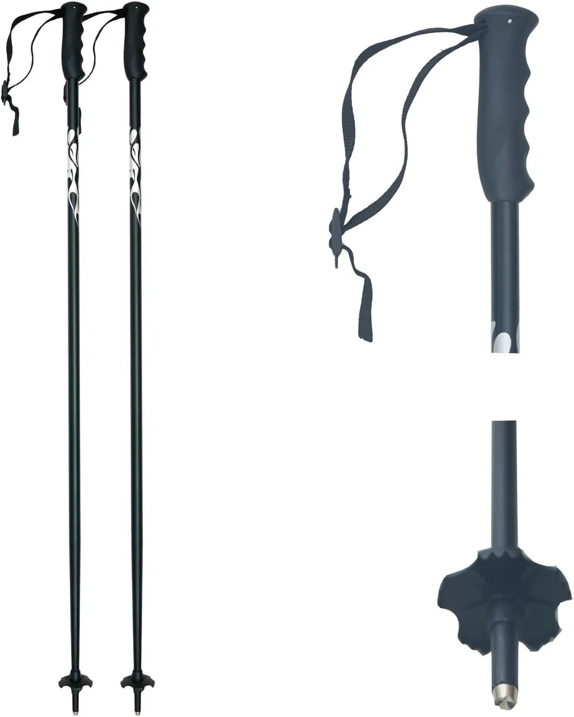 2Pcs Ski Poles Hiking Poles Non Slip Handle Practical for Men Women Trekking Canes for Hiking Outdoor Adventures Snowboarding
