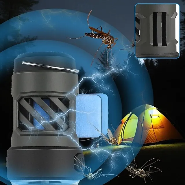3-in-1 Outdoor Mosquito Repellent Light with Flashlight & Camping Lantern, Long Battery Life Mosquito Repellent Light with Warm Light Atmosphere Outdoor Camping Light