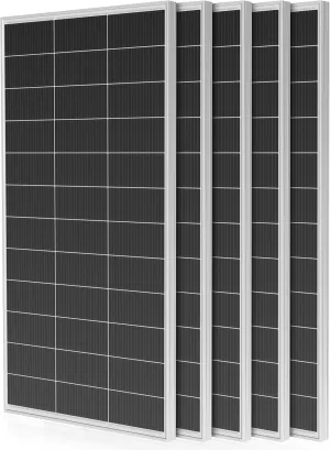 300 Watt Solar Panel 18BB 24.6% High Efficiency 300W Solar Panels N-Type Monocrystalline for 12V/24V Battery PV Module,Camping,Boat, Rooftop Other Off Grid Applications (300w 5pcs)