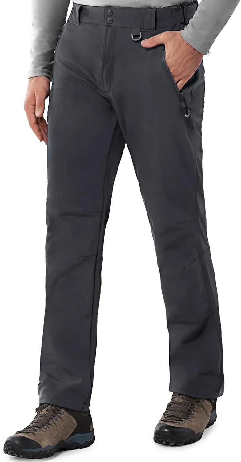 33,000ft Men's Winter Snow Ski Fleece Lined Pants Warm Waterproof Softshell Insulated for Snowboard Outdoor Work Hiking