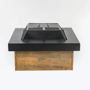 36 Inch Iron Wood-Burning Fire Pit Table with Matching Protective Cover - Perfect for Patio, Poolside, Balcony or Any Outdoor Space