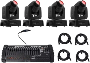 4 Chauvet Intimidator Spot 110 Compact Moving Head Lights DMX Controller Cables