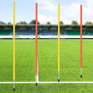 4 Pcs Training Agility Poles 5ft Adjustable Soccer Training Poles Soccer Training Sticks Sports Speed and Agility Training Equipment for Football Sport Soccer Speed Training