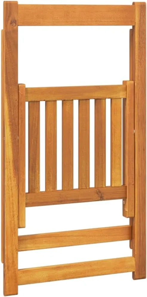 4-Piece Solid Acacia Wood Folding Patio Chairs Outdoor Furniture Set, Foldable Garden Chairs for Patio Poolside Camping Beach, Natural Wooden Frame with Oil Finish (18.5"x20.3"x29.5")