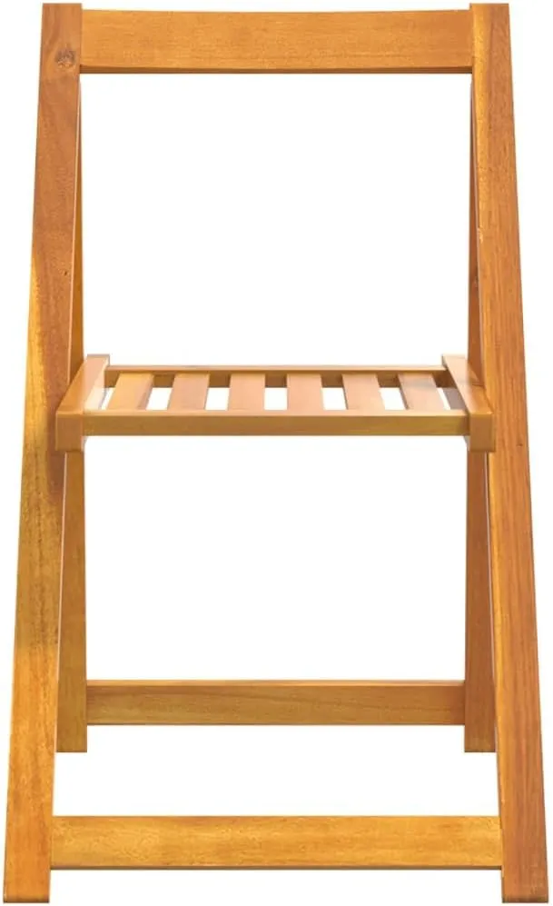 4-Piece Solid Acacia Wood Folding Patio Chairs Outdoor Furniture Set, Foldable Garden Chairs for Patio Poolside Camping Beach, Natural Wooden Frame with Oil Finish (18.5"x20.3"x29.5")