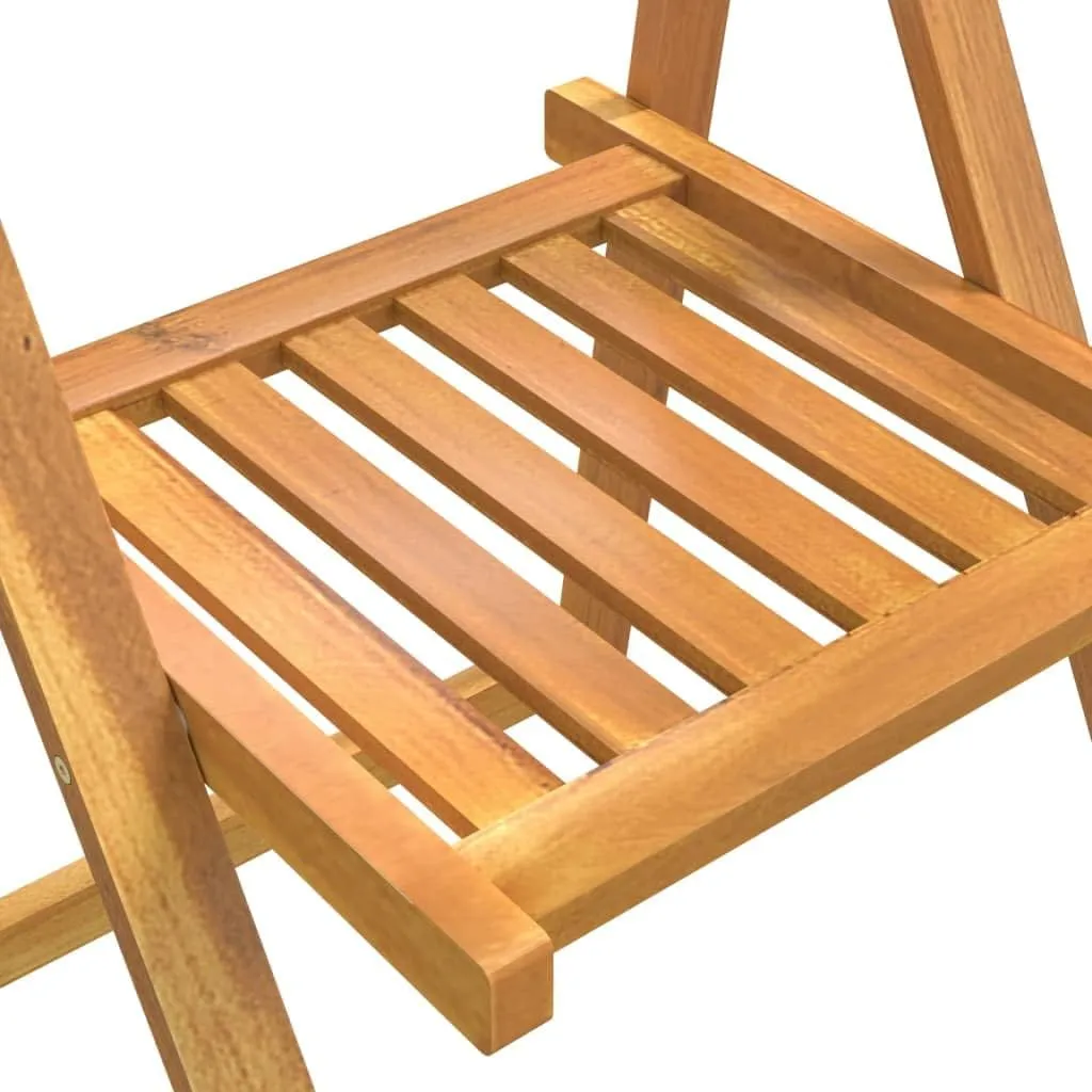 4-Piece Solid Acacia Wood Folding Patio Chairs Outdoor Furniture Set, Foldable Garden Chairs for Patio Poolside Camping Beach, Natural Wooden Frame with Oil Finish (18.5"x20.3"x29.5")