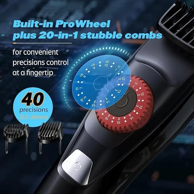 40 Precisions Electric Trimmer for Beard, Face, Mustache, Body and Ear Hair Grooming and Styling, Multi-Series Men’s Waterproof Grooming Kit