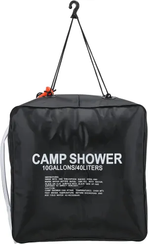 40L Solar Shower Bag Water Bag Energy Heated Bathing Solar Heated Outdoor Camping Shower