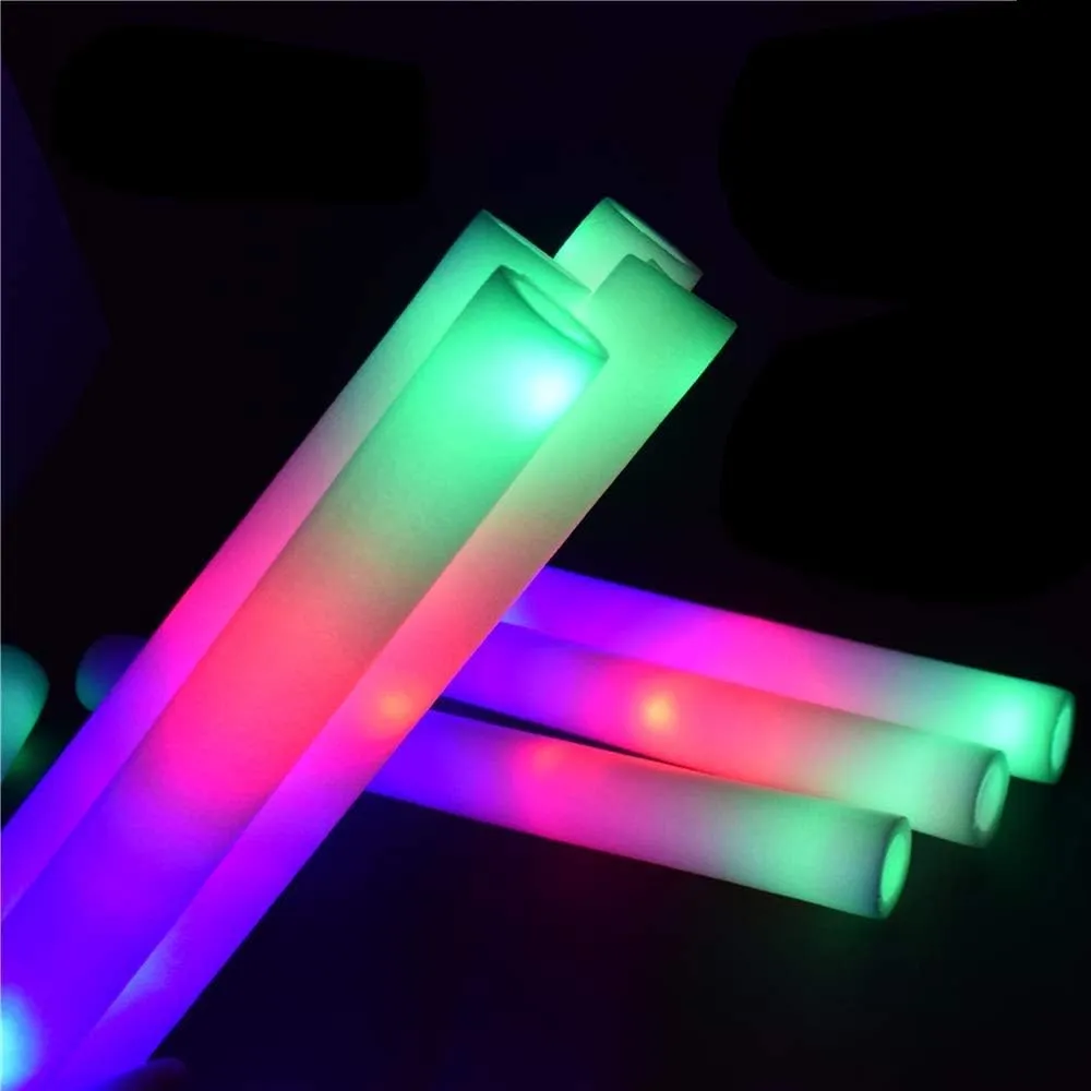 45 pcs Glow Sticks Bulk,Foam Glow Sticks 3 Flashing Modes for Wedding Glow in The Dark Party Supplies, Light up Wand for Birthday, Outdoor Camping, Raves